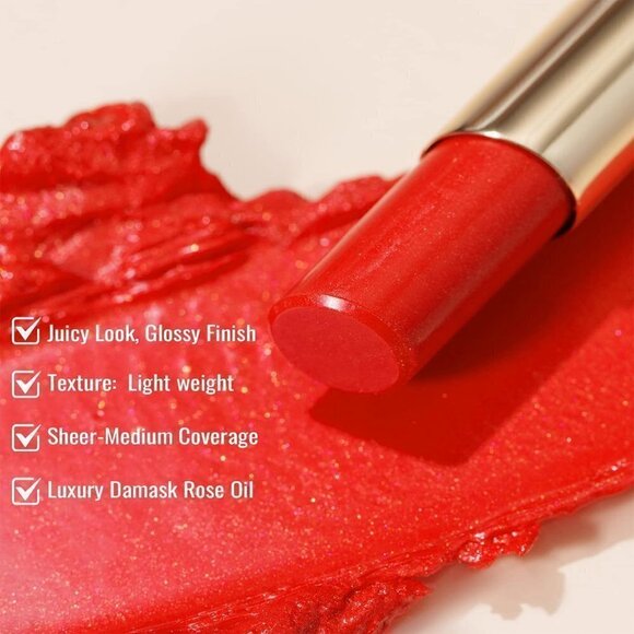 Oulac Red Moisture Shine Tinted Lip Balm Hydrating Lipstick Love Fighter S6 - Picture 5 of 7